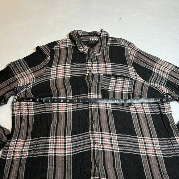 Lane Bryant Plaid Button Down Shirt Size 18/20 Roll Tab Sleeve Preppy Hipster - Picture 8 of 10